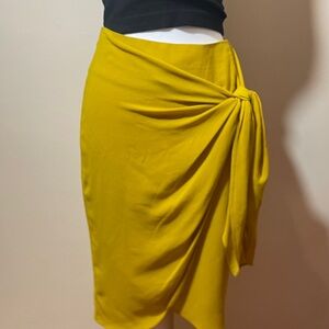 Zara Yellow Midi Skirt